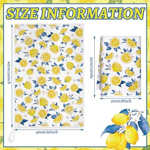 Sratte 6 Pcs Lemon Kitchen Towels Capri Tiles Lemon Dish Towels