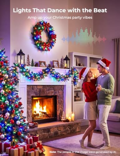 Minetom 33ft 100LED Smart Color Changing Christmas Halloween Tree Lights
