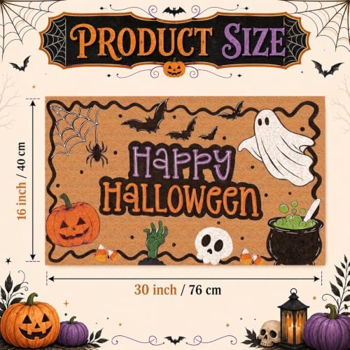 Halloween Door Mat Artificial Coir Ghost Doormat 16 x 30 Inch