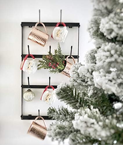 Mug Rack with Sturdy Steel Frame, Matte Black Finish, Removable Rubber Caps, Wall Mounted (Mini ‎14" x 24")