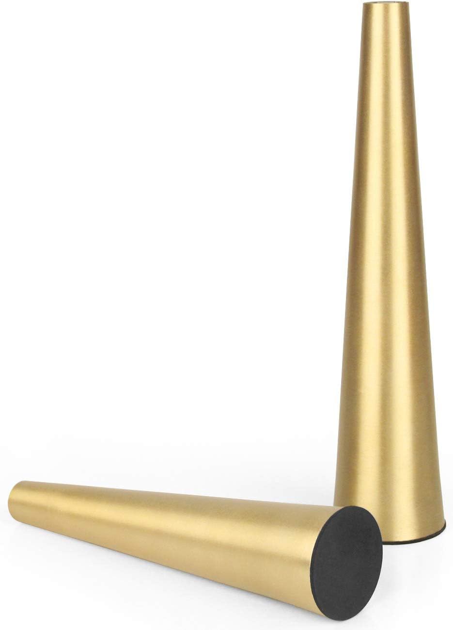 Vixdonos 10.5/8.5 inch Gold Metal Vase Small Dried Flower Vase Set of 2 Taper Vase for Wedding Table Centerpiece