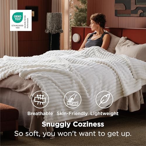 Bedsure GentleSoft Blankets Queen Size for Bed - Cozy Soft Sofa Couch Cover Blankets for Women, Cute Large Bedding