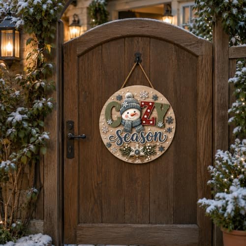 Winter Decorations - Cozy Season Door Sign for Front Door | Winter Decor