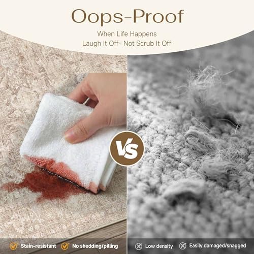 4x6 Beige Neutral Living Room Bedroom Area Rug