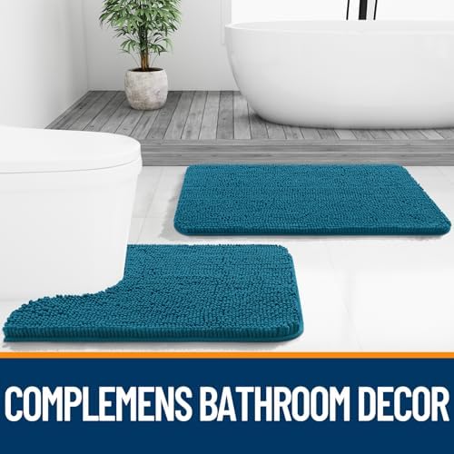 OLANLY Bathroom Runner Rugs 59x24, Extra Soft Absorbent Chenille Bath Rugs