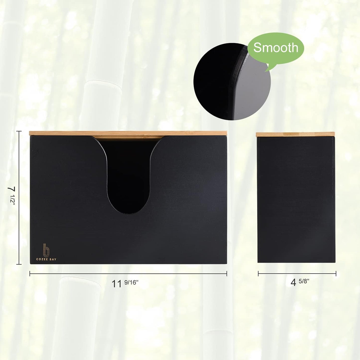 Bamboo Paper Towel Dispenser/Holder with Lid for Home and Commercial, Wall Mount or Countertop for Multifold, C Fold, Z