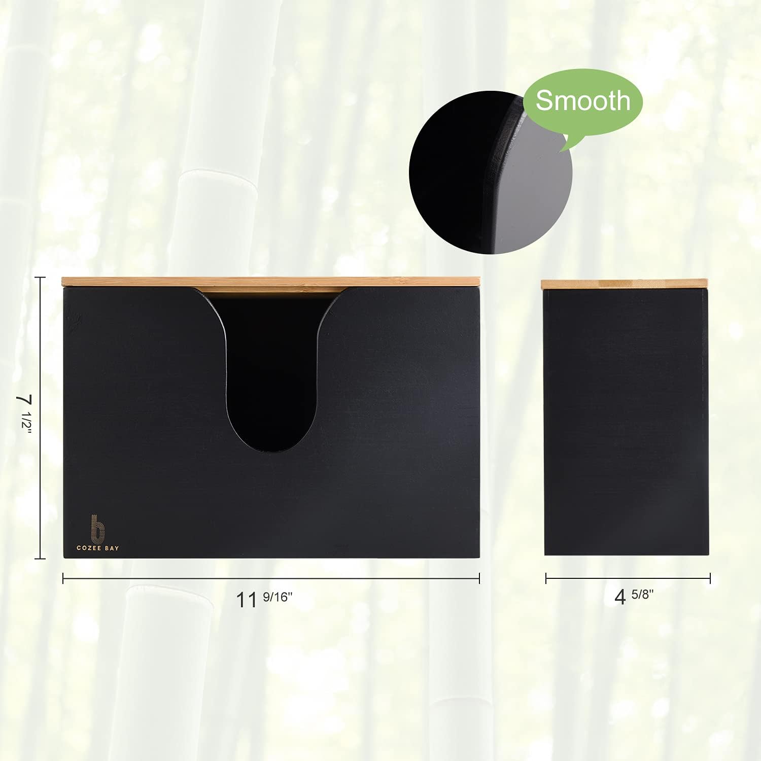 Bamboo Paper Towel Dispenser/Holder with Lid for Home and Commercial, Wall Mount or Countertop for Multifold, C Fold, Z