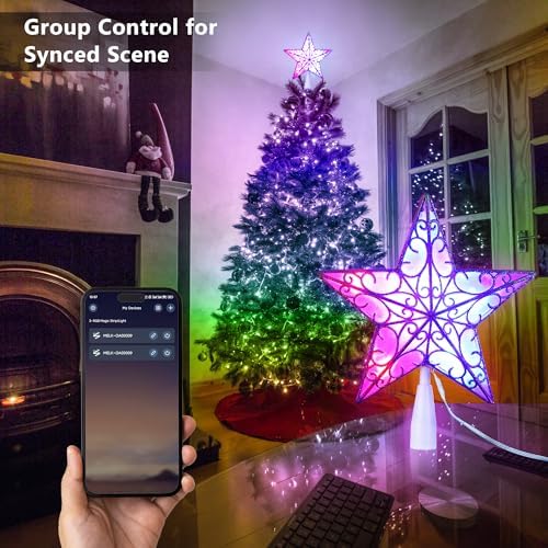 Brizled 9" Christmas Star Tree Topper Smart APP Control with 11 Lights