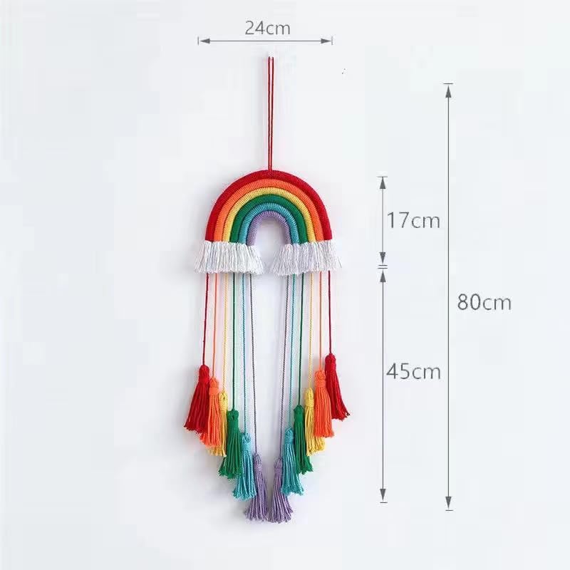 Rainbow Macrame Wall Hanging / Red Rainbow