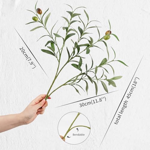 6FT Artificial Olive Tree with Basket&3PCS 18Inch Olive Branches
