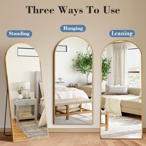 DUMOS Arched Mirror Full Length Floor, 56x15 Inch Full Body Standing Mirror