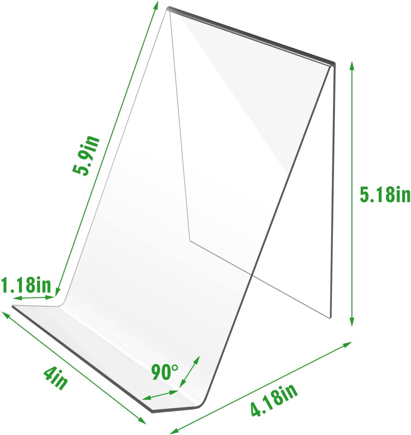Acrylic Book Stand / Clear 3mm/thick / 4 x 5 / Set of 12