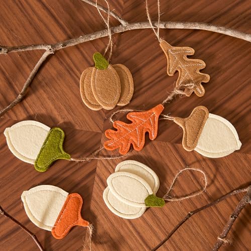 DN DECONATION 12PCS Fall Tree Decorations Felt Ornaments for Small Tree