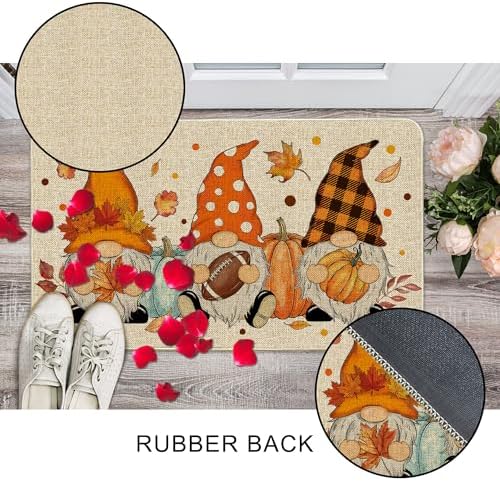 Hexagram Fall Door Mat 17x29, Fall Doormat Outdoor, Autumn Gnome Mats