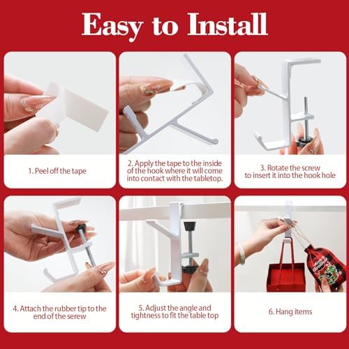 4 Pack Stocking Holders for Mantle for Christmas Decorations,2 in 1 Mantle Garland Holder for Hanging Christmas Stockings,No Drilling Required & Adjustable Garland Hanger, Metal(White)