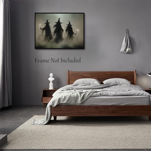 ILLBDR Halloween Three Wizards Canvas Wall Art Poster 12x16 inch