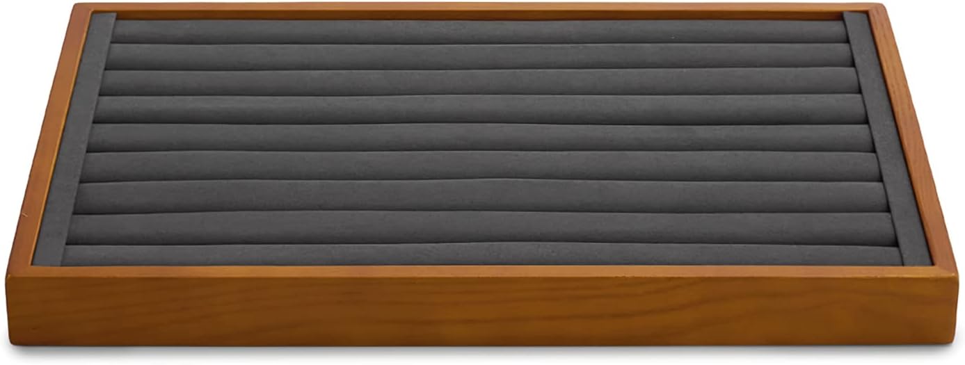 Solid Wood Jewelry Tray Ring Earring Display Showcase Jewelry Organizer / Grey Ring Tray