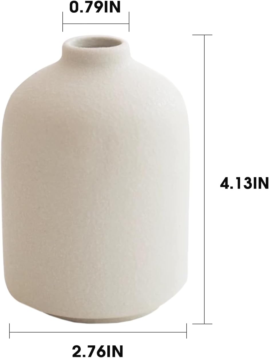Modern White Small Ceramic Vase / White - Style 5 / Set of 12
