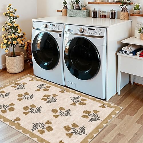 Floral Outdoor Rug, 28"x43" Front Door Mat Indoor Outside Entrance