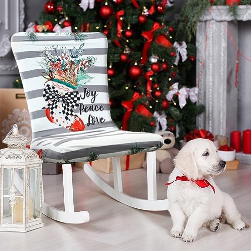 Preboun Christmas Chair Covers Set of 6 Christmas Dining Protector Xmas Tree Truck Bell Slipcovers Removable Washable for Dining Hotel Party Wedding