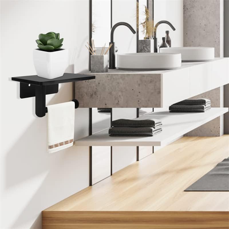Toilet Paper Holder with Natural Marble Shelf for Bathroom Washroom,Wall Mounted Tissue Holder Suitable for Mega Roll