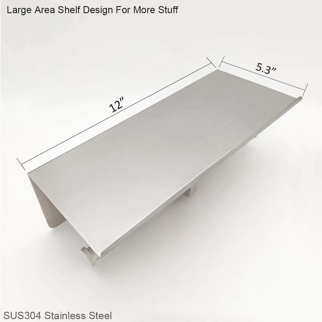 Large Double Toilet Paper Holder with Shelf, GZILA Dual Toilet Paper Rolls Holder Wall Mounted, Bathroom Mobile Phone