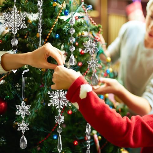 Crystal Ornaments for Christmas Tree Winter Wonderland Decorations