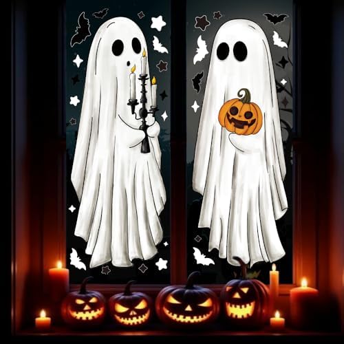 3 Sheets Halloween Large Ghosts Window Clings Decoration