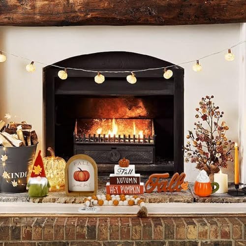 Fall Decorations for Home, 6Pcs Thanksgiving Fall Tiered Tray Decor Set