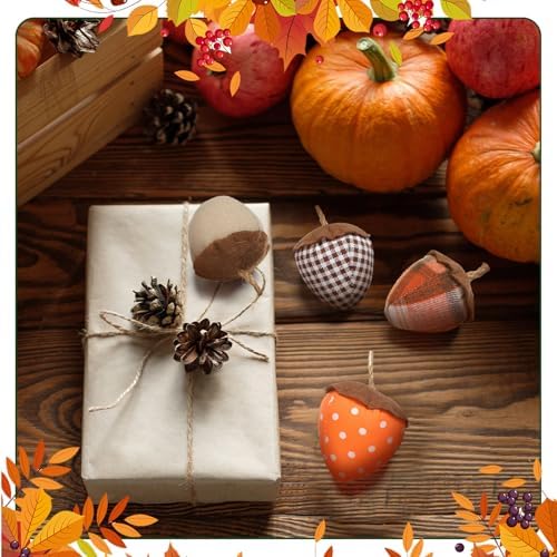 SmoothNovelty 12 Pcs Fall Felt Acorn Ornaments Thanksgiving Hanging Decor