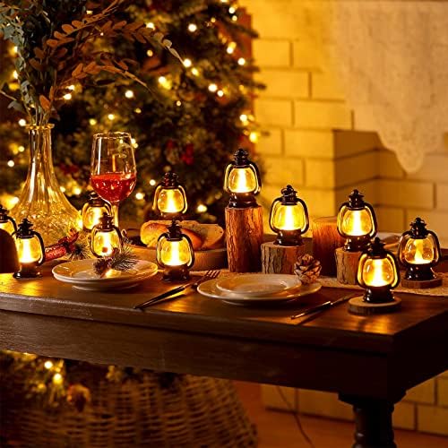 Ferraycle 12 Pcs Mini Lanterns Bulk 4 Inch Black Lamp Table Centerpieces