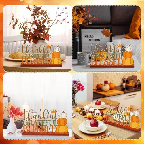 Cinnvoice 11.81inch Thanksgiving Table Sign Metal Fall Decorations for Home