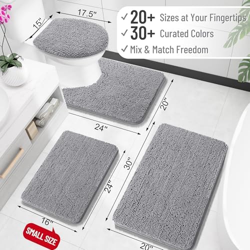 OLANLY Small Bathroom Rugs 24x16, Extra Soft Absorbent Chenille Bath Rugs
