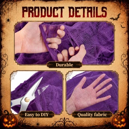 410 x 80 in Halloween Creepy Cloth for Yard and Outdoor Decorations,Purple