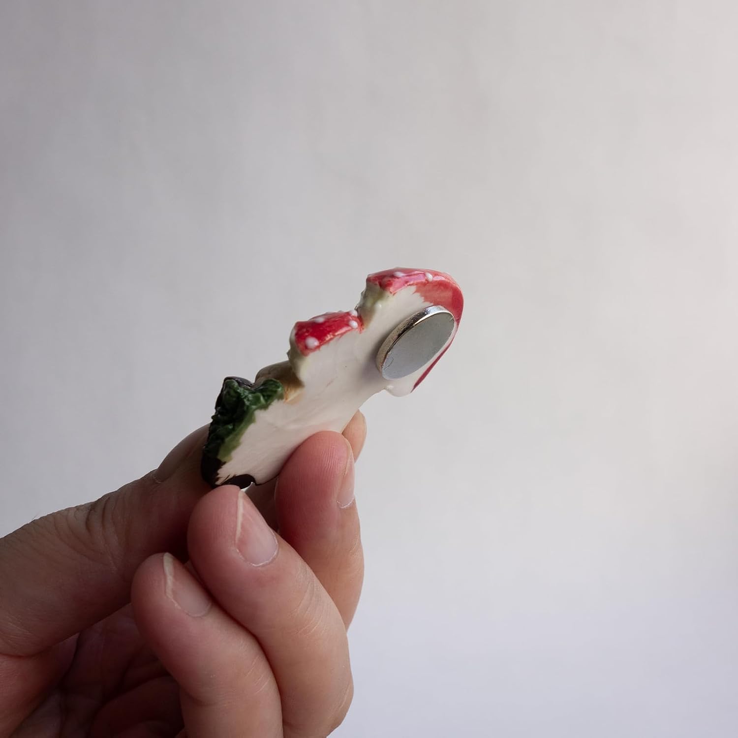 Handmade 3D Ceramic Decor / Mushroom / Red
