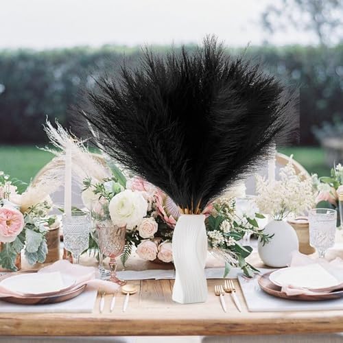 30 Pcs Purple Faux Pampas Grass 24" Extra Full for Vase Filler