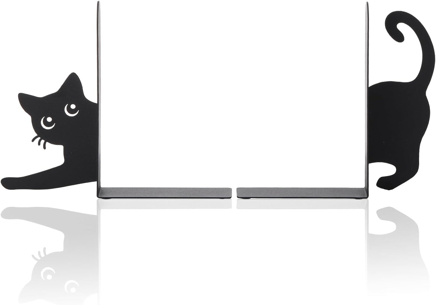 Stretching Cat Metal Bookends Styles Book Ends / Stretching Cat / Black / Set of 2