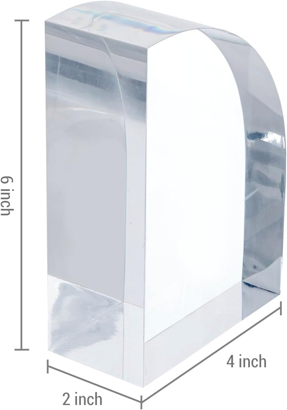 Modern Acrylic Bookends in Arc Quadrant Shape / Clear