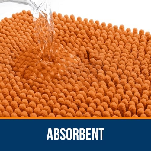 OLANLY Small Bathroom Rugs 24x16, Extra Soft Absorbent Chenille Bath Rugs, Rubber Backing Quick Dry, Machine Washable