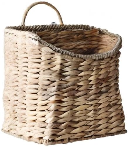 Woven Hanging Basket Water Hyacinth Hanging Wall Basket Wicker Handmade Baskets / Seagrass Mouth