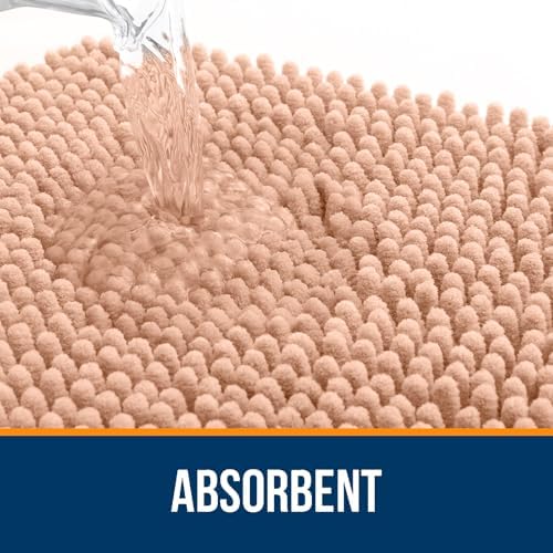 OLANLY Bathroom Runner Rugs 47x17, Extra Soft Absorbent Chenille Bath Rugs