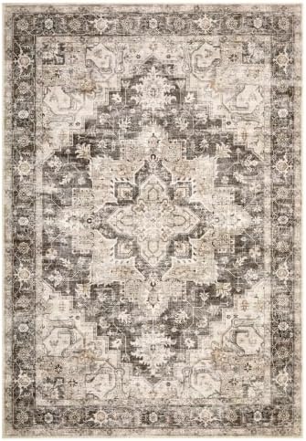 Garvee 5x7 Washable Area Rug Soft Vintage Boho Brown Bedroom Rug Non Slip