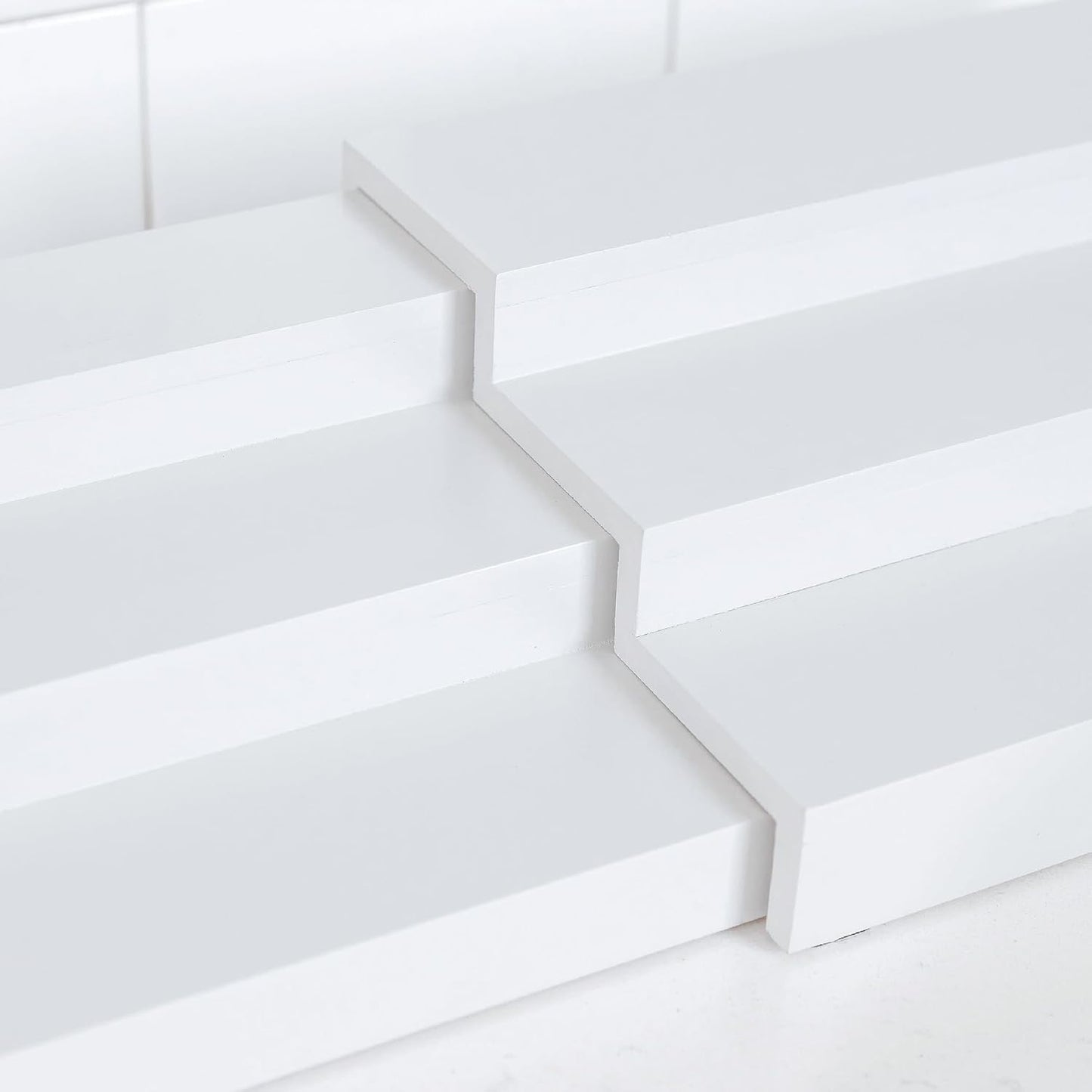3-Tier Expandable Spice Rack Organizer, White | Fits 36 spice jars, pantry storage, non-slip feet