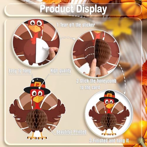 Thanksgiving Turkey Honeycomb Hanging Decorations, 6Pcs
