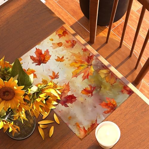 Rvsticty Fall Placemats Set of 4,Thanksgiving Decorations for Home Decor