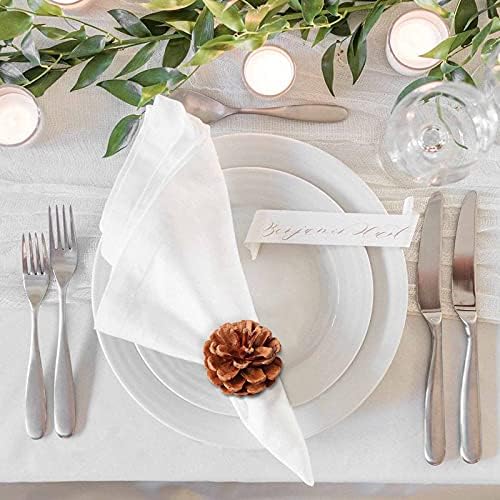 Christmas Napkin Rings, Napkin Rings Set of 4 with Christmas Pinecone Cloth Napkin Rings for Christmas Table Decoration, Wedding, Thanksgiving, Party, Dinner Table Decor (Christmas Pinecone)