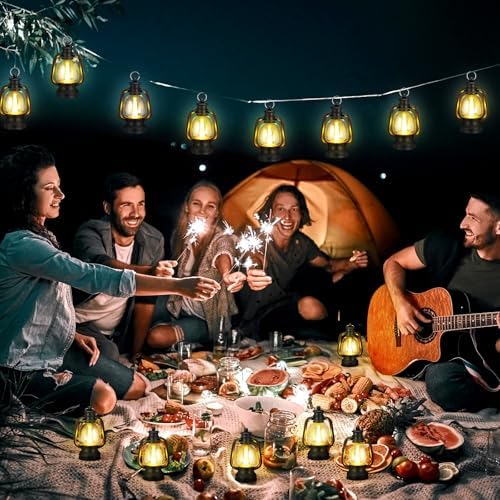 Ferraycle 12 Pcs Mini Lanterns Bulk 6 Inch Black Lamp Table Centerpieces