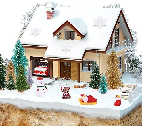 KUUQA 30Pcs Multicolor Mini Christmas Village Trees