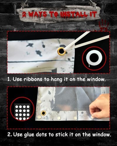 Yigney 2 Pcs Scary Halloween Window Decorations Female Ghost Window Cover