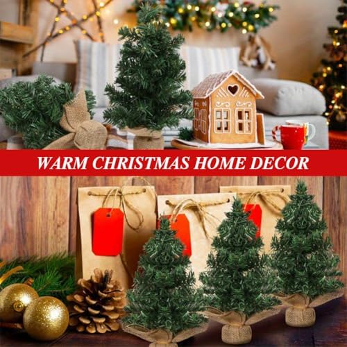 6pcs Mini Artificial Christmas Trees 12 Inch Tabletop Xmas Pine Trees